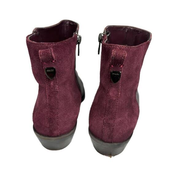 Coach Women's Sz 8 Maroon Carmen Almond Toe Chelsea Ankle Boots - Picture 5 of 10